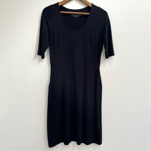 Betabrand short sleeve dress black comfortable stretch size large
